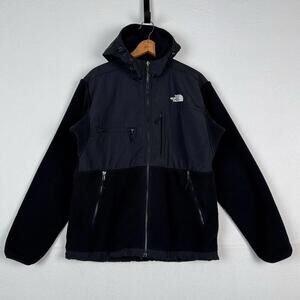 The North Face Denali Hoodie Jacket Fleece Full Zip Black Men's M Medium